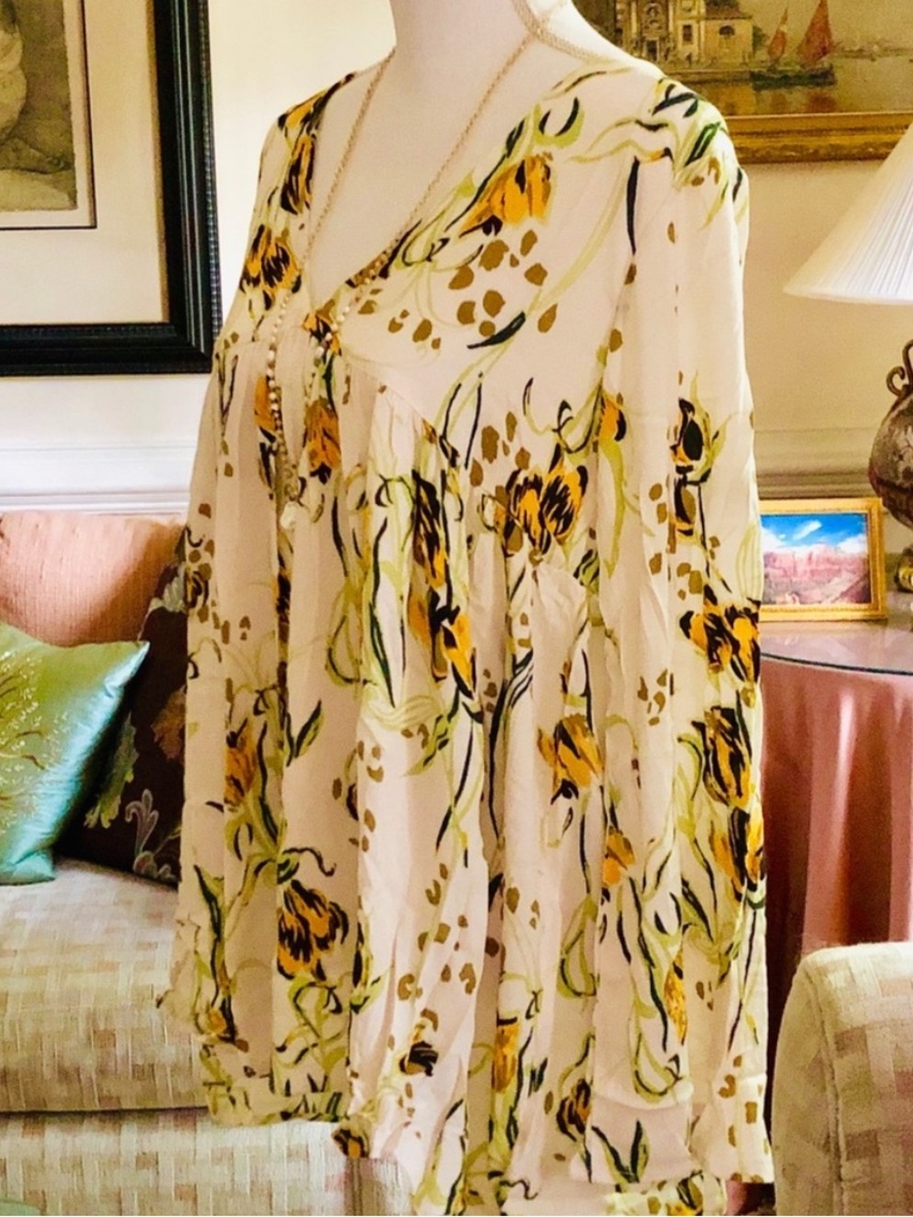 🌺🎉HP🎉🌺 NWT Free People Bella Floral Print Top - Picture 3 of 15